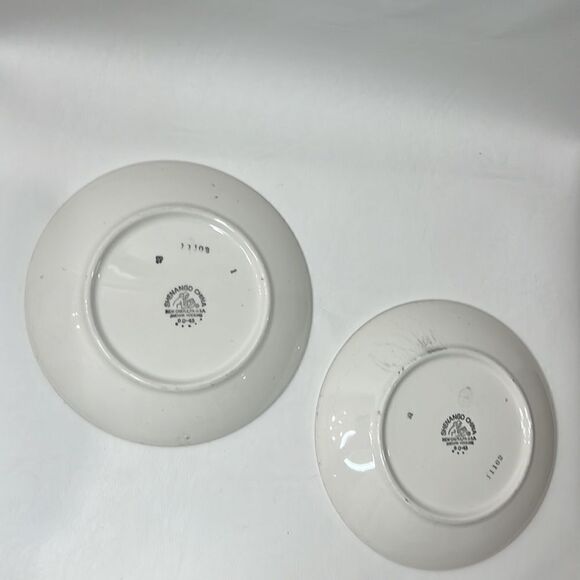 Shenango China Gold Trimmed 6 3/4 In Round Vintage Saucers Dessert Plates Set 2 - Picture 4 of 7